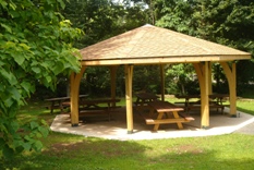 the pavillion in the picnic area of the park